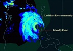 Radar image of Cyclone Ingrid at landfall.